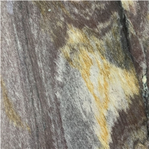 Bookmatch Purple East Quartzite Slab For Villa TV Wall Design