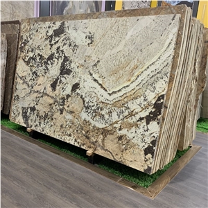 Brazil Gold Granite Yellow Jute Granite Slabs For Wall Tiles