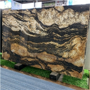 Brazil Golden Silk Quartzite Slabs For Villa Hotel Project