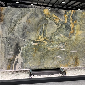 Brazil Luxury Stone Marine Blue Quartzite Slab For Wall Tile