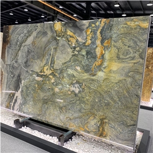 Brazil Luxury Stone Marine Blue Quartzite Slab For Wall Tile