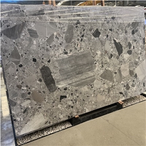 Ceppo Grigio Conglomerate Panda Grey Slabs For Sale