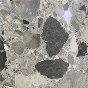 Ceppo Grigio Conglomerate Panda Grey Slabs For Sale
