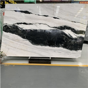 China Panda White Marble Wall Slab For Flooring Tile Project