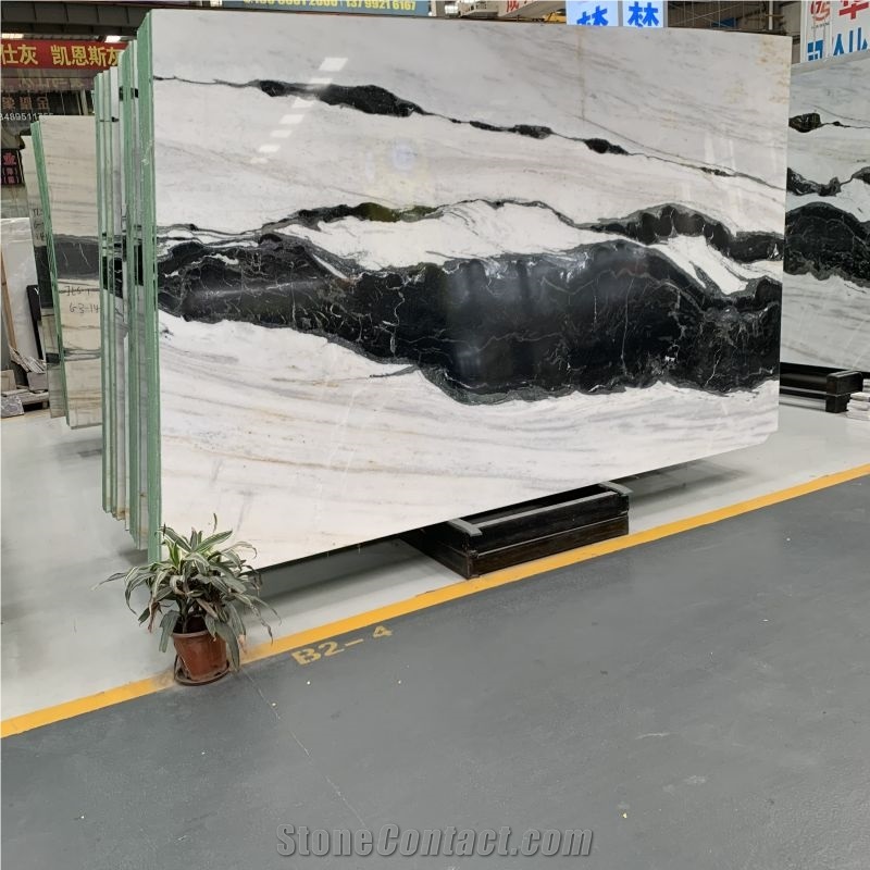 China Panda White Marble Wall Slab For Flooring Tile Project