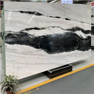 China Panda White Marble Wall Slab For Flooring Tile Project
