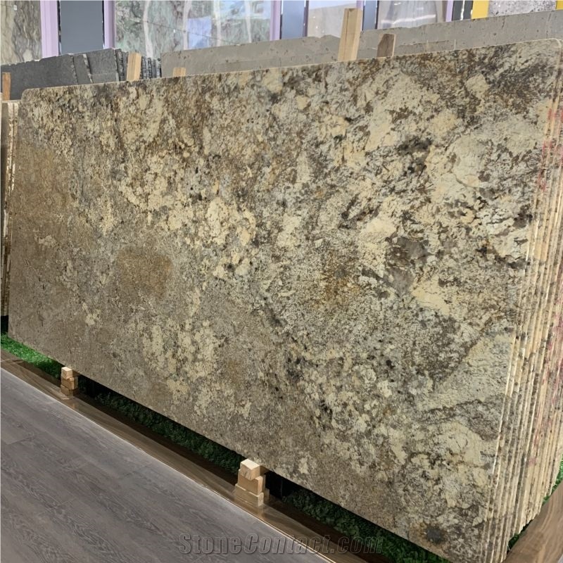 Custom Gold Granite Slabs And Tiles For Villa Project
