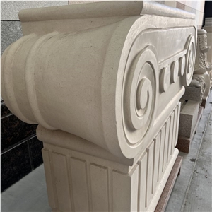Customize Design Limestone Column Capital For Hotel