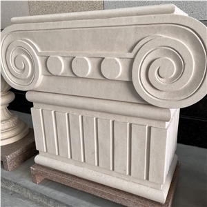 Customize Design Limestone Column Capital For Hotel