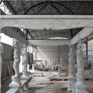 Customized Hand Carved Natural Stone Gazebo For Garden Decor