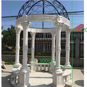 Customized Hand Carved Natural Stone Gazebo For Garden Decor