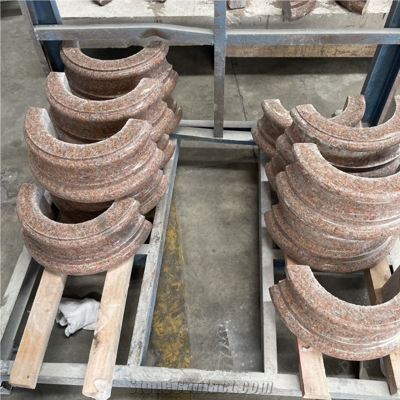 Customized High Quality Red Granite Column For Villa Design