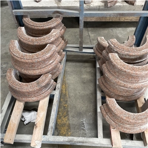 Customized High Quality Red Granite Column For Villa Design
