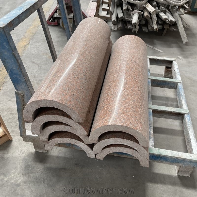 Customized High Quality Red Granite Column For Villa Design