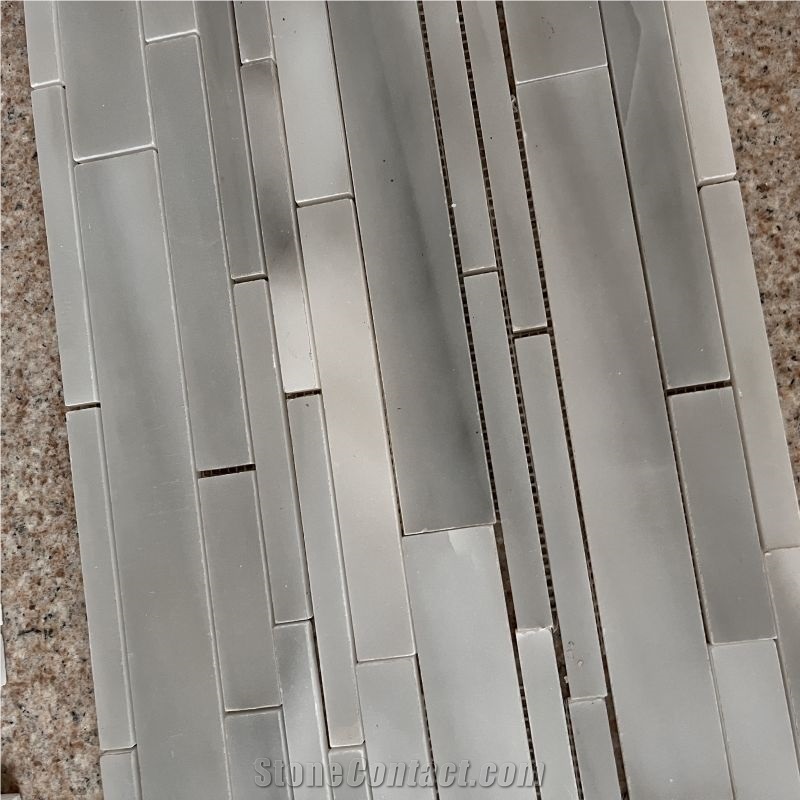 Customized Natural Grey Marble Mosaic Tiles For Wall Design