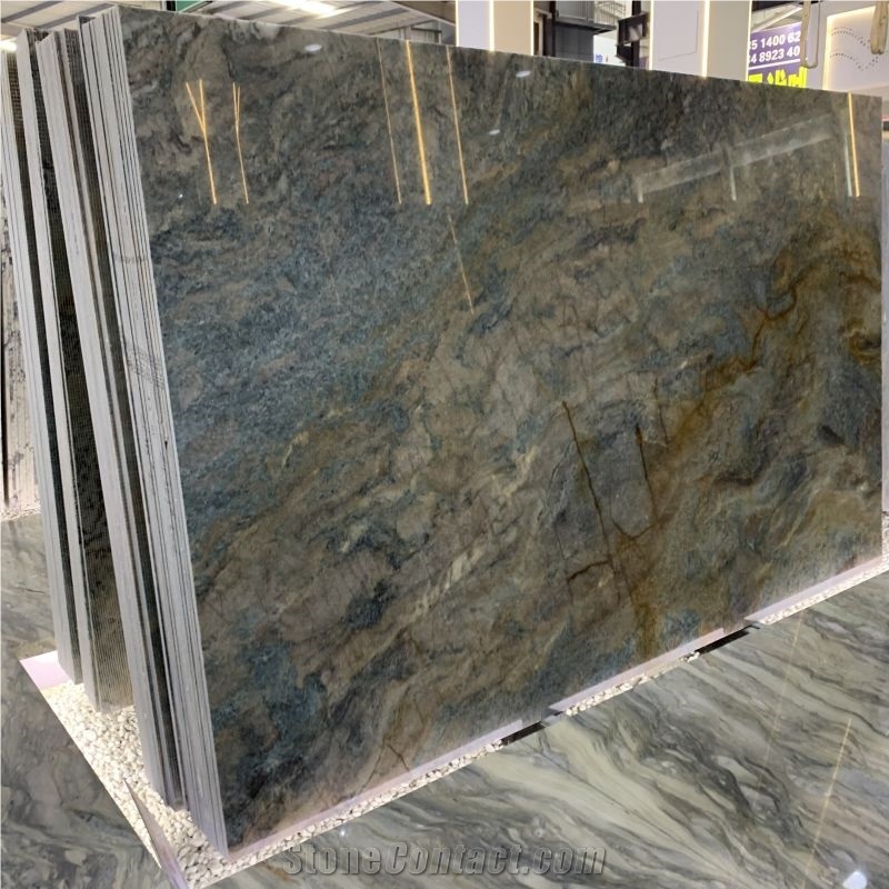 Exotic Stone Amazon Blue Quartzite Slabs Building Material