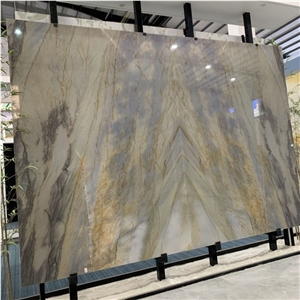 Golden Macaubas Quartzite Bookmatch Slabs For Background