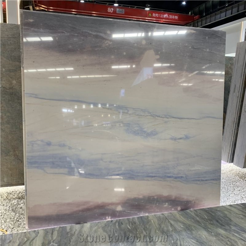 Good Quality Ocean Blue Quartzite Slab For Villa Hotel Decor