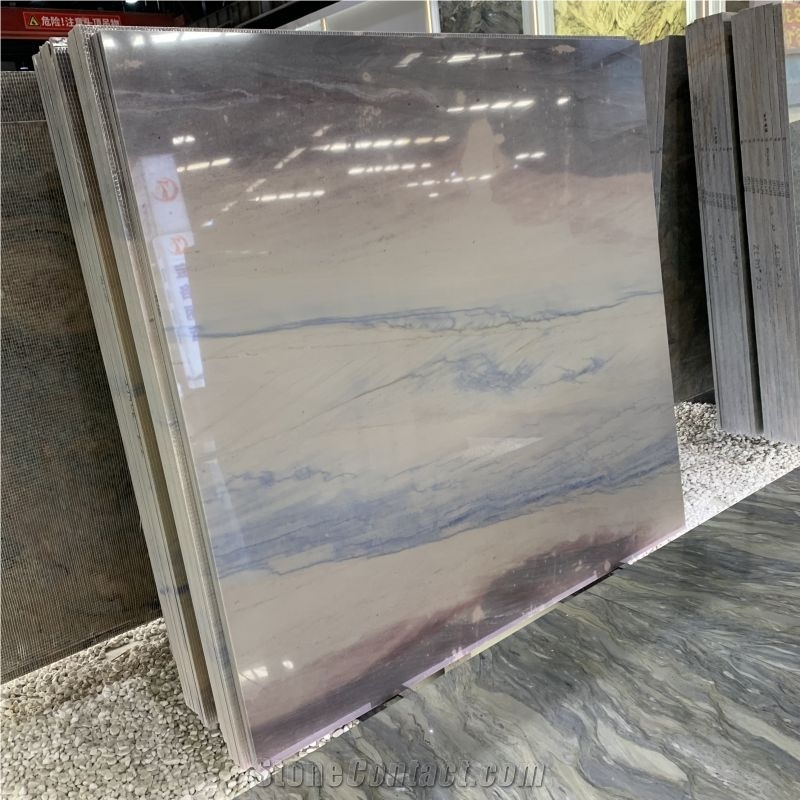 Good Quality Ocean Blue Quartzite Slab For Villa Hotel Decor