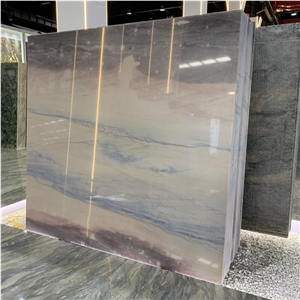 Good Quality Ocean Blue Quartzite Slab For Villa Hotel Decor