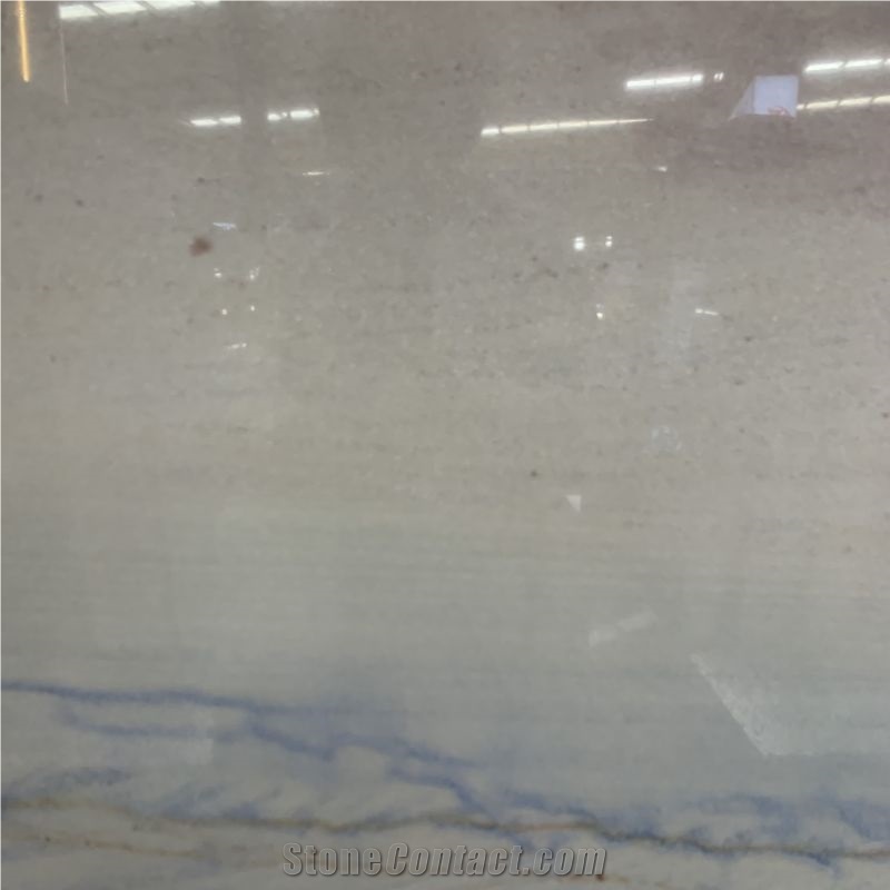 Good Quality Ocean Blue Quartzite Slab For Villa Hotel Decor