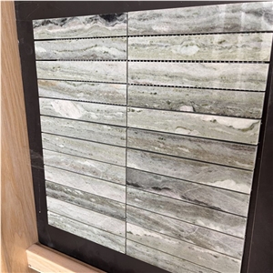 Good Quality Rectangle Green Marble Backsplash Mosaic Tiles