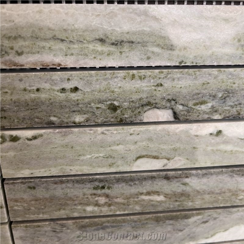 Good Quality Rectangle Green Marble Backsplash Mosaic Tiles