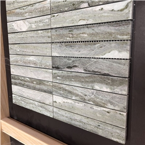 Good Quality Rectangle Green Marble Backsplash Mosaic Tiles
