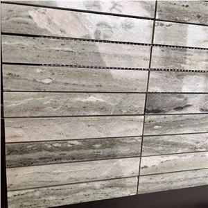 Good Quality Rectangle Green Marble Backsplash Mosaic Tiles