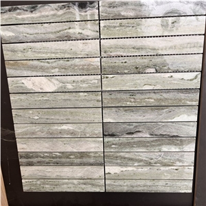 Good Quality Rectangle Green Marble Backsplash Mosaic Tiles