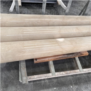 Hand Carved Beige Marble Column Pillars For Garden And Home