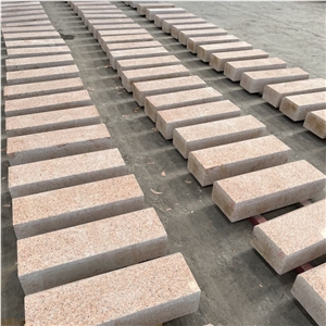 High Quality Customized Size Pink Granite Curbstone