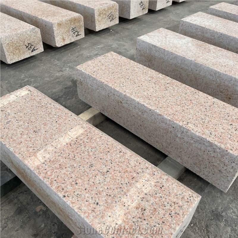 High Quality Customized Size Pink Granite Curbstone