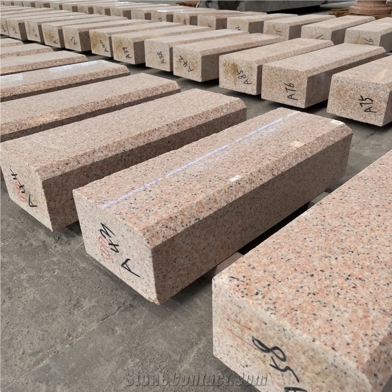 High Quality Customized Size Pink Granite Curbstone