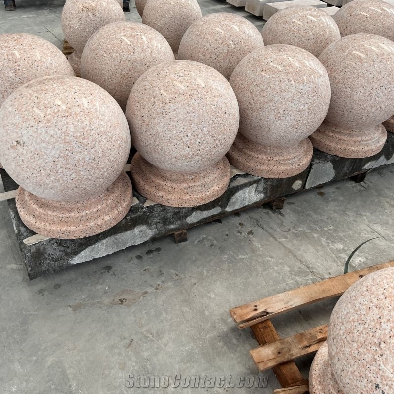 Hot Sale Customized Pink Granite Stone Bollards For Road