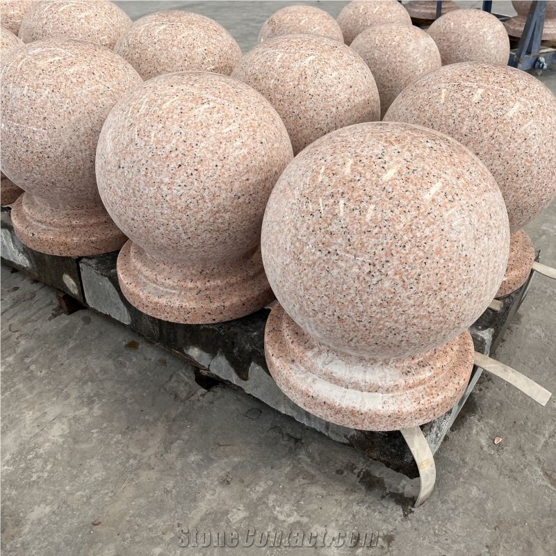 Hot Sale Customized Pink Granite Stone Bollards For Road