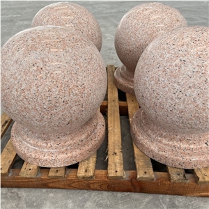 Hot Sale Customized Pink Granite Stone Bollards For Road
