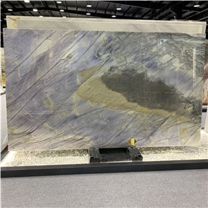 Luxury Bethany Blue Quartzite Slab For Hotel Wall Tile Decor