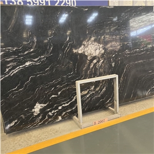 Natural Black Titanium Granite Slab For Background Wall Tile