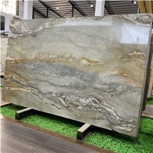 Natural Polished Blue Van Gogh Quartzite Slab And Tiles