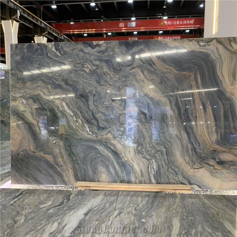 Natural Silk Road Quartzite Slabs For Wall Decor Floor Tiles