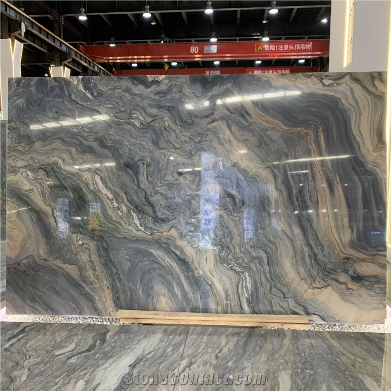 Natural Silk Road Quartzite Slabs For Wall Decor Floor Tiles
