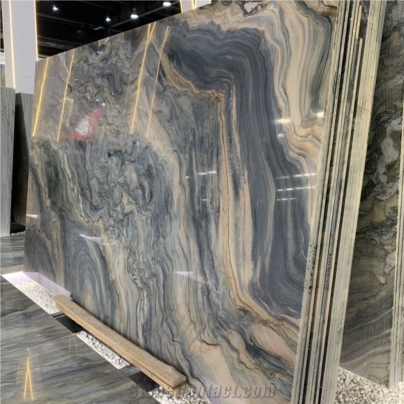 Natural Silk Road Quartzite Slabs For Wall Decor Floor Tiles
