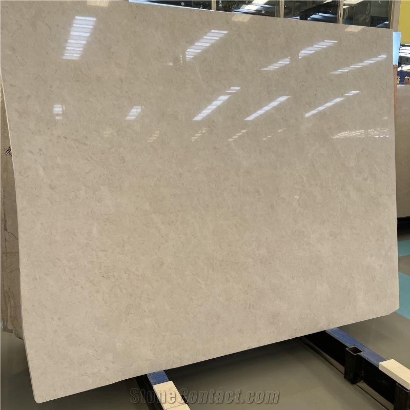 Natural Stone Beige Limestone Slab For Villa Wall Floor Tile