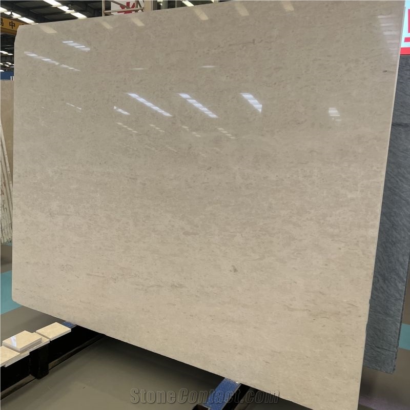 Natural Stone Beige Limestone Slab For Villa Wall Floor Tile