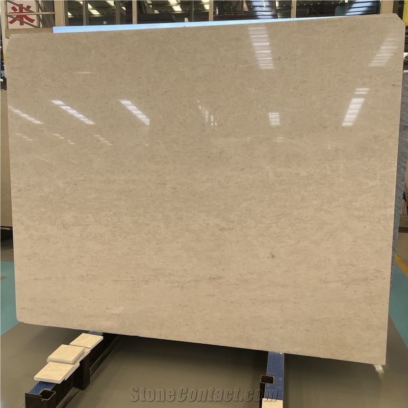 Natural Stone Beige Limestone Slab For Villa Wall Floor Tile