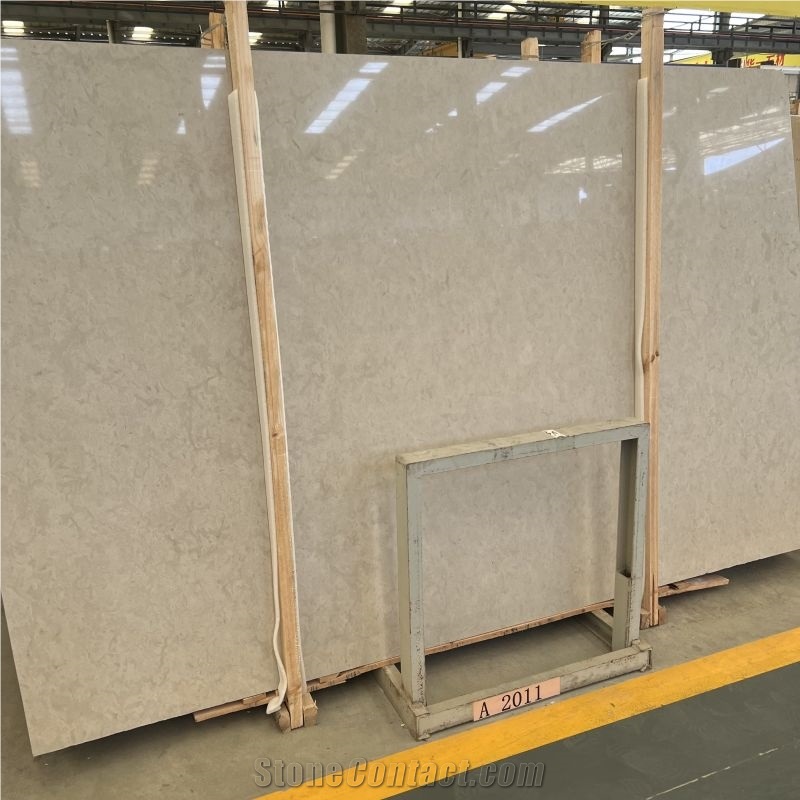 Natural Stone Beige Limestone Slab For Villa Wall Floor Tile