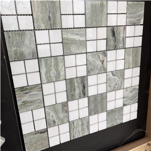 New Design Green Marble Mosaic Tiles For Backsplash Design