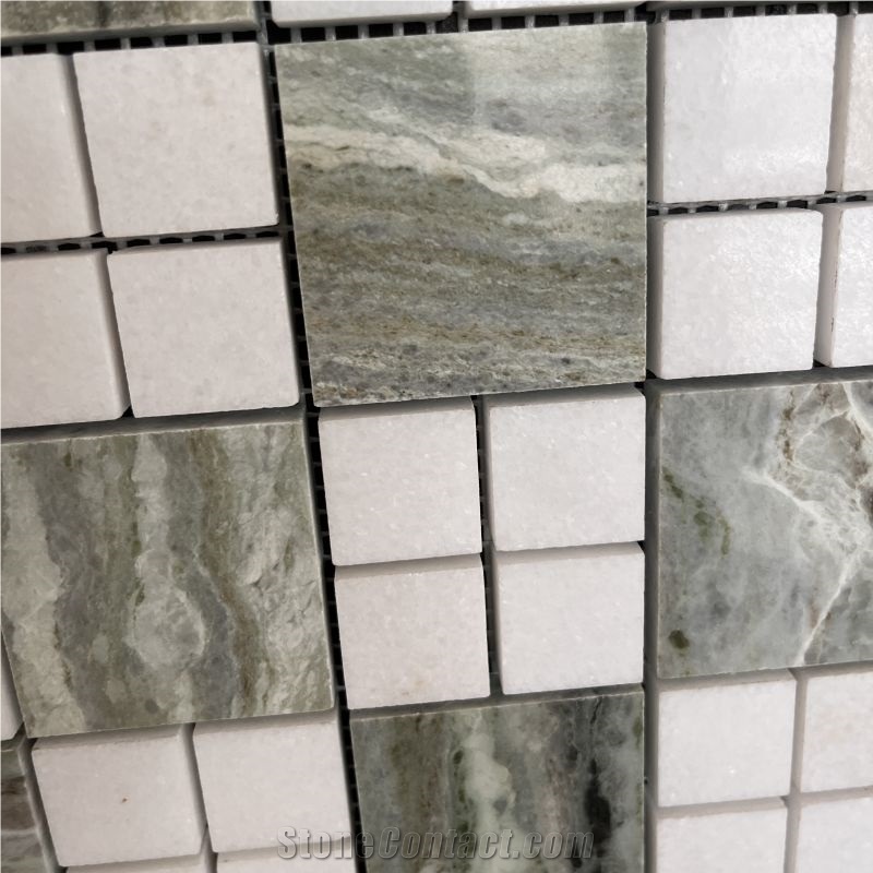New Design Green Marble Mosaic Tiles For Backsplash Design