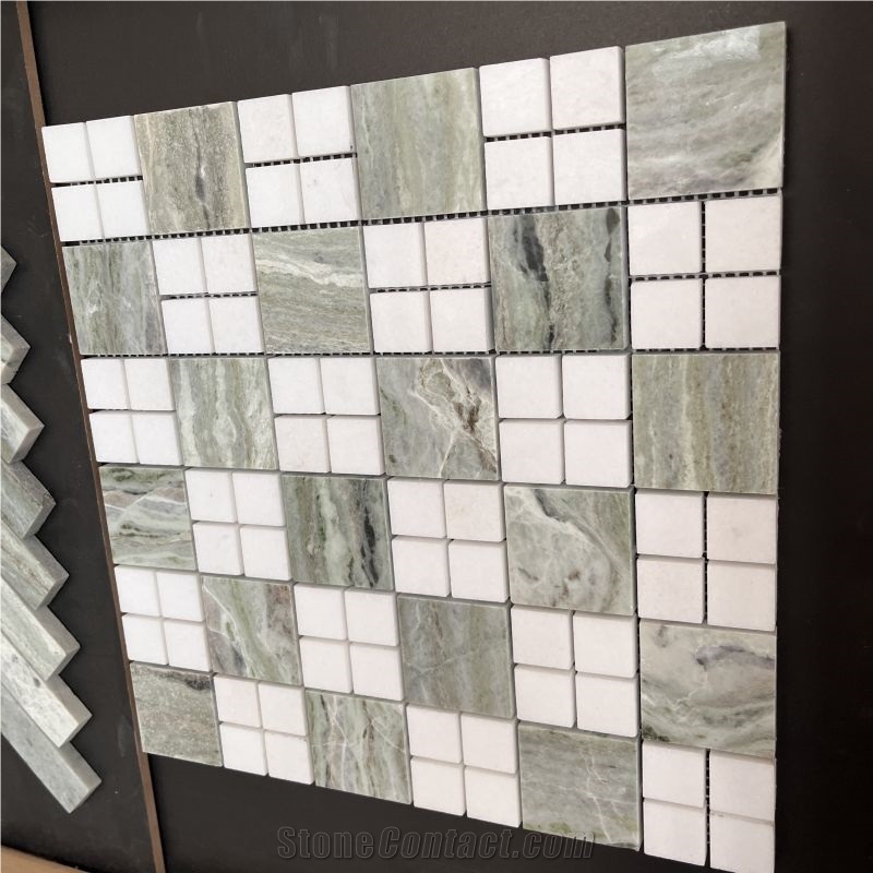 New Design Green Marble Mosaic Tiles For Backsplash Design